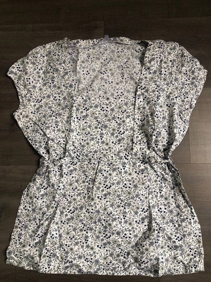 Blouse Somewhere taille 38 fleurie bleu gris