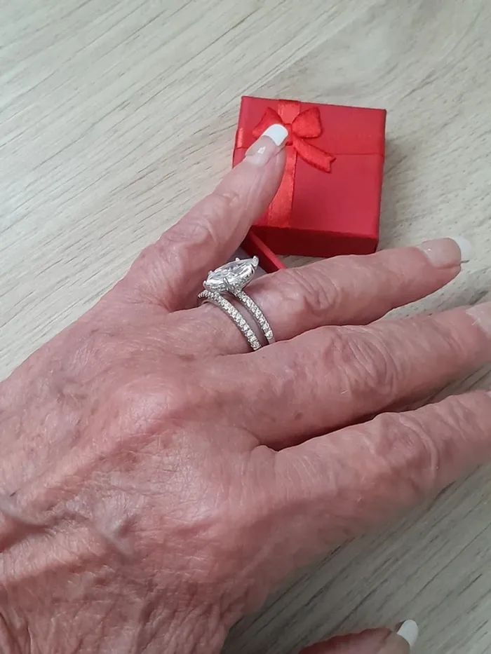 Ensemble de 2 bagues, Alliance + Bague coupe marquise, taille 60 - N° 02 - photo numéro 6