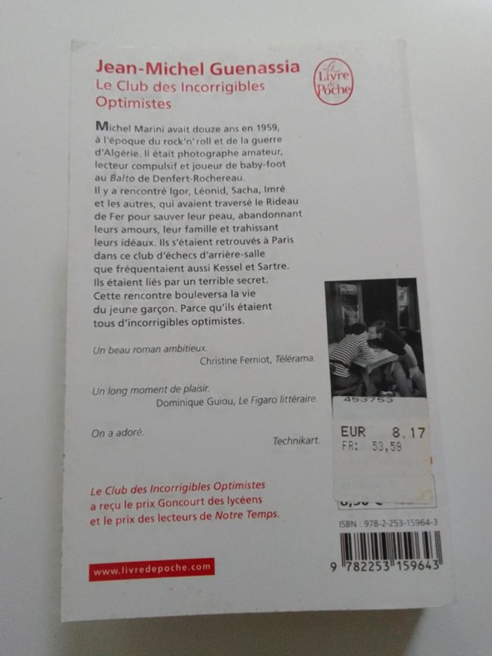 Jean-Michel Guenassia - Le club des incorrigibles optimistes - photo numéro 2