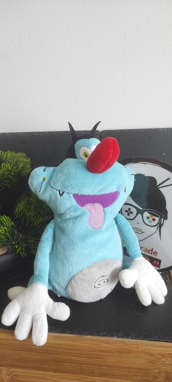 Peluche chat Oggy et les cafards cockroaches bleu noir rouge jemini 2008