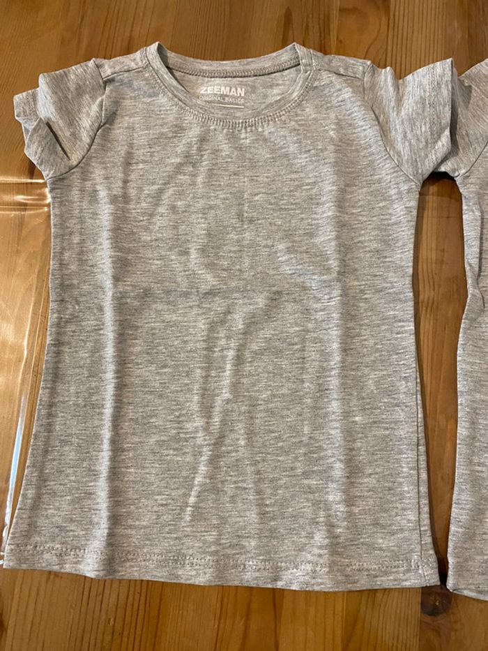 Lot de 2 tee shirt manches courtes, taille 92 (1an et demi et 2ans) gris chiné - photo numéro 6