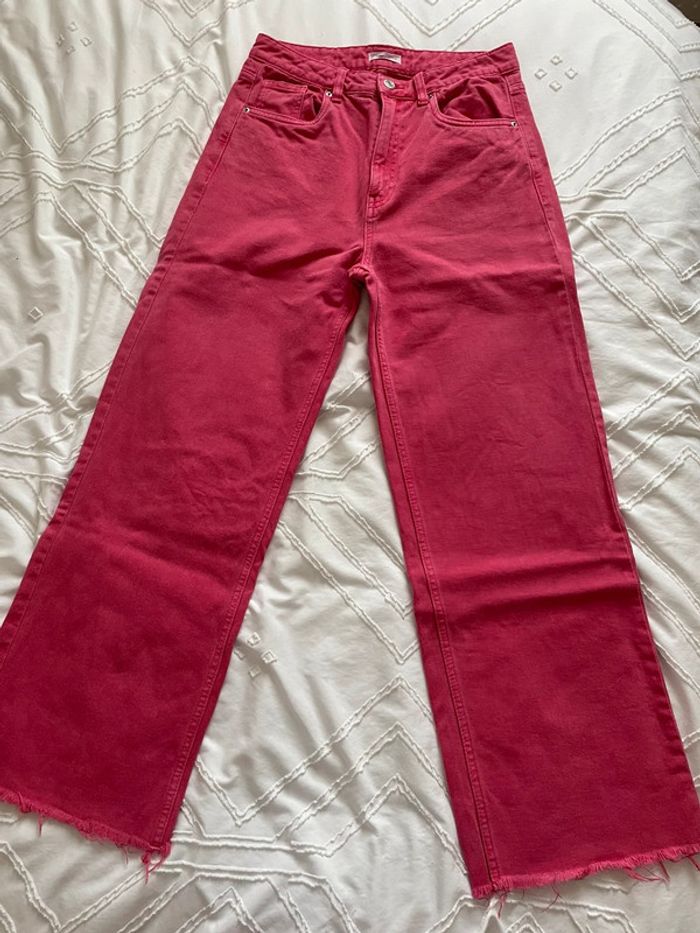 jeans rose wide leg - photo numéro 2