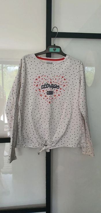 T-shirt manches longues pois. 9ans