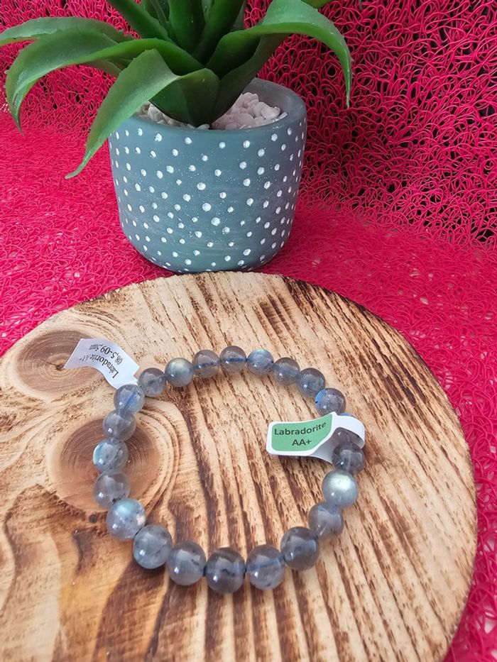 Bracelet Boule 08mm Labradorite AA+ (08.5-09.5mm)