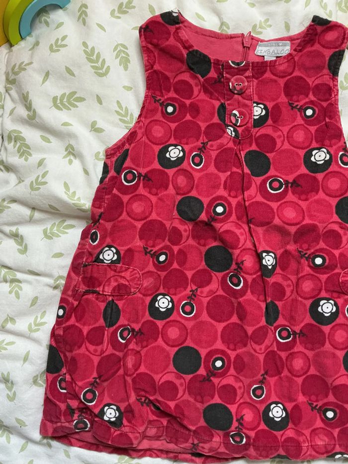 robe sans manches en velours doublé rose à motifs 18 mois  kimbaloo - photo numéro 5
