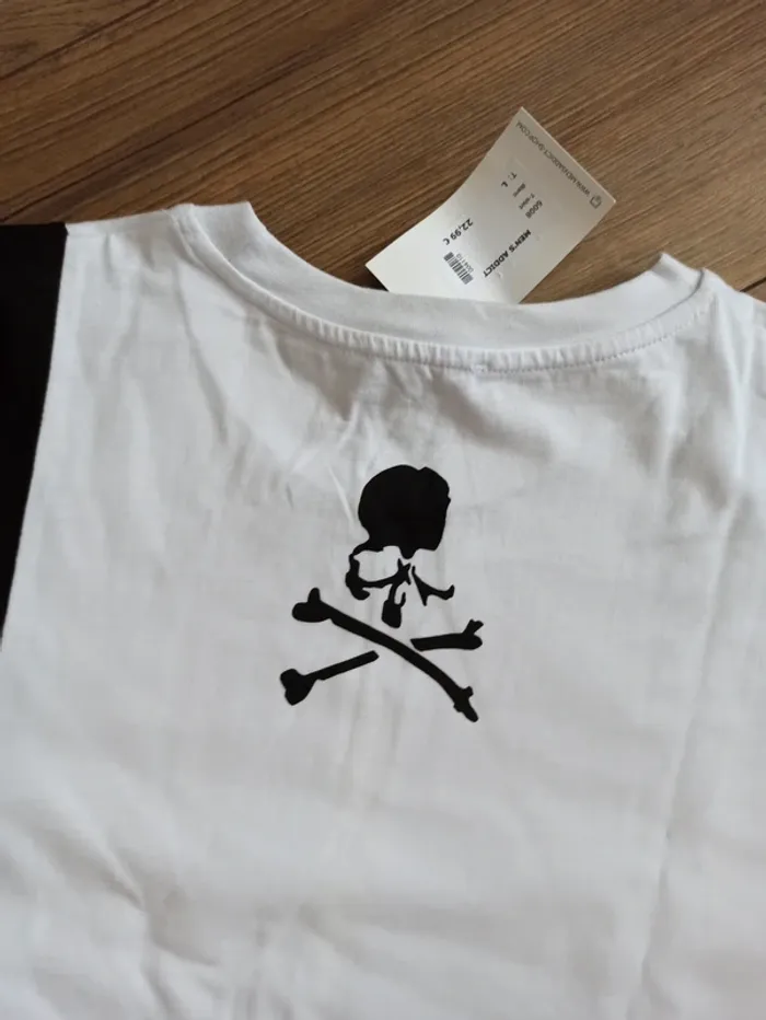 Tee shirt blanc et noir homme L - photo numéro 6