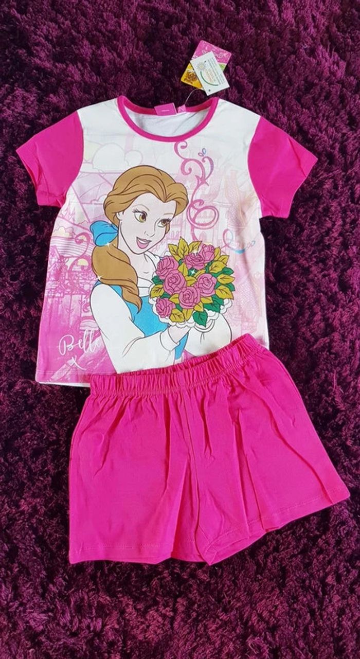 lot de 2 pyjamas short fille princesse Belle disney - photo numéro 2