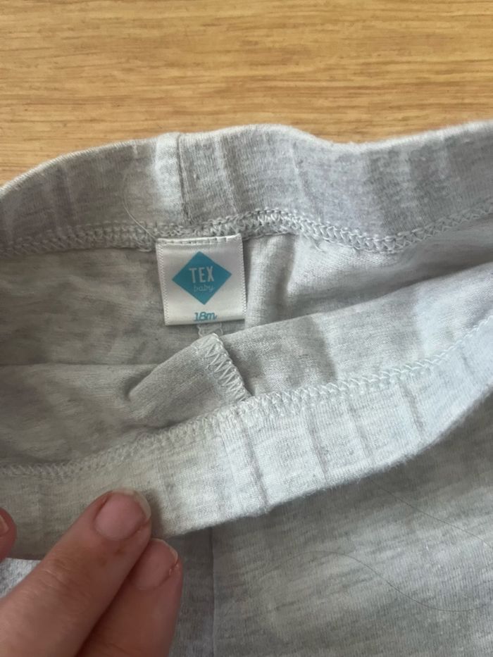 Legging fille gris avec tête de lapin tex 18 mois - photo numéro 3