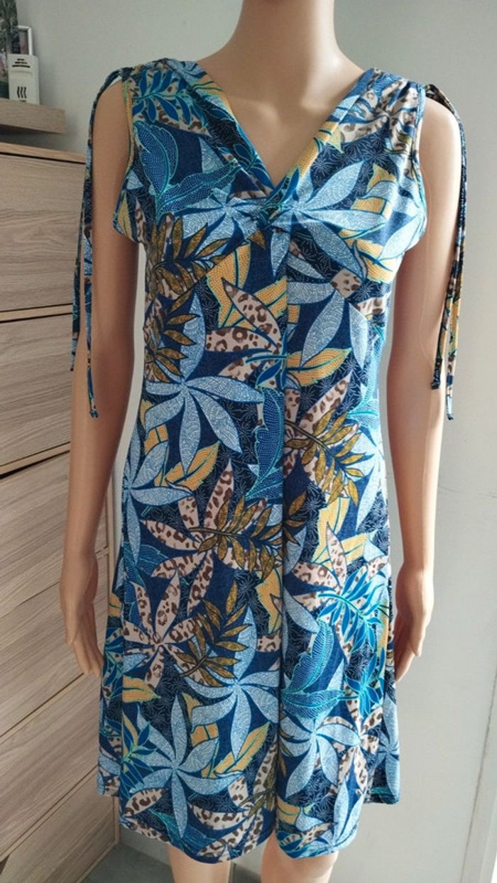 Robe fleuris multicolore bleu femme taille 38