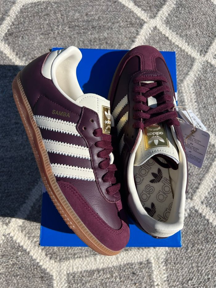 Adidas samba (Maroon White / Bordeaux Blanc) - 37 - photo numéro 3