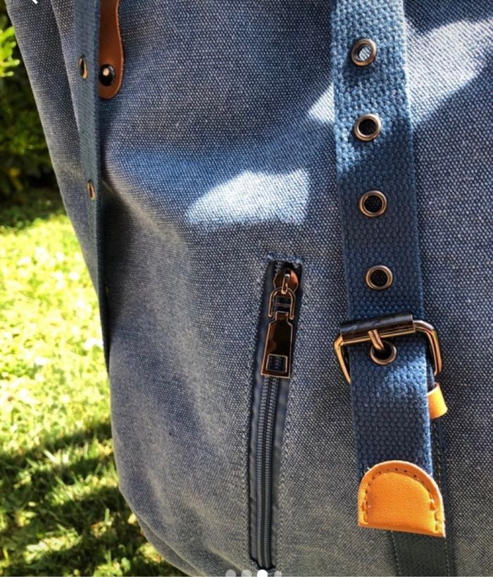 Sac toile bleu - photo numéro 2