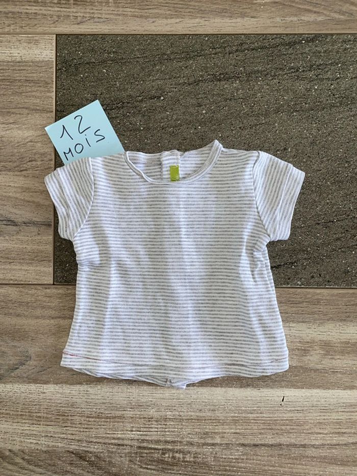 T-shirt blanc et gris garçon