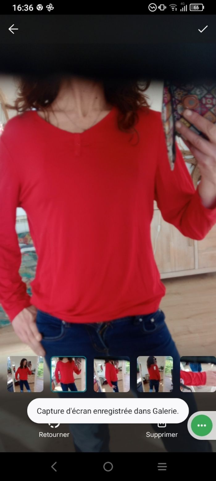 Top fluide 44 rouge c78 - photo numéro 2