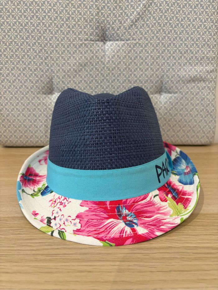 Chapeau Type Panama / Borsalino Bleu "Paris" - photo numéro 3