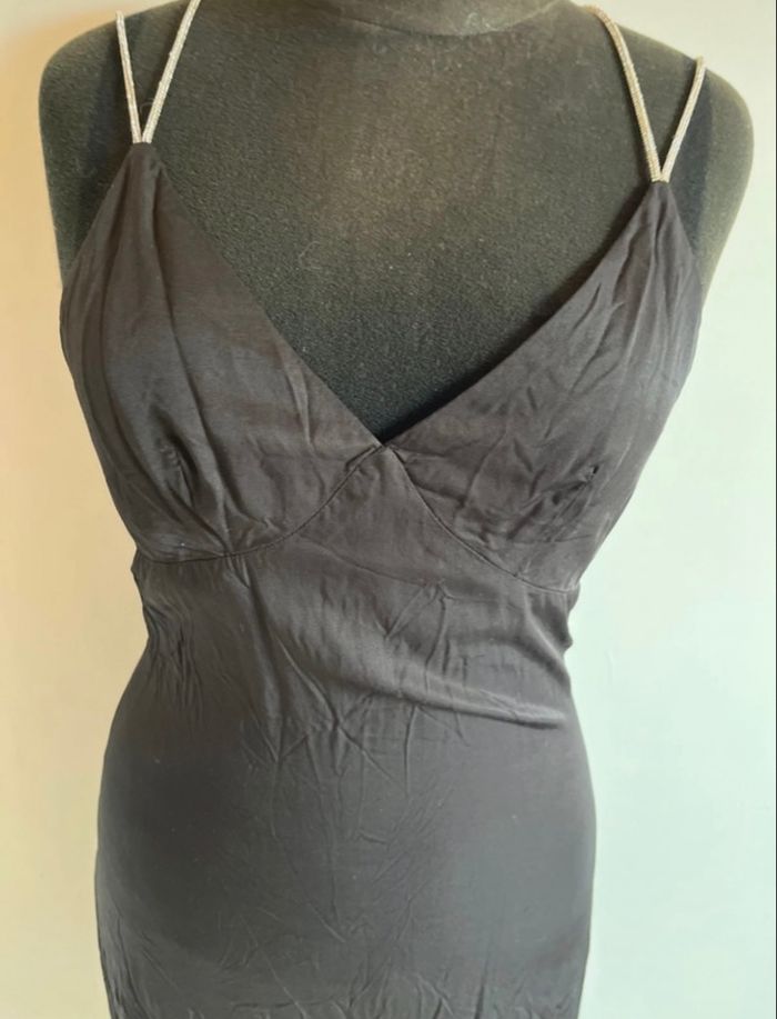 Robe noir à bretelles pailletée effet croisé dans le dos taille XS de chez H&M neuve - photo numéro 3