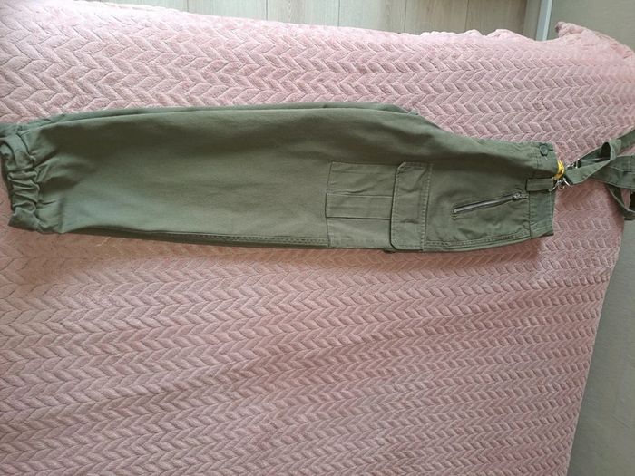 Pantalon femme 36 vert chinois baggy à bretelles neuf jamais porté Jennyfer - photo numéro 8