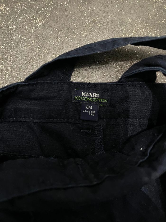 Salopette courte été bleu marine taille 6 mois Kiabi - photo numéro 3