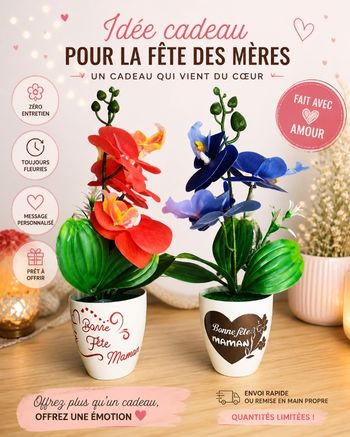 Fleur artificielle personnalisé - fête des mères 