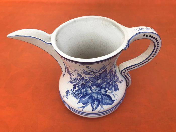 Broc décor floral L. Zortea Bassano Italie Céramique à effet craquelé - photo numéro 9