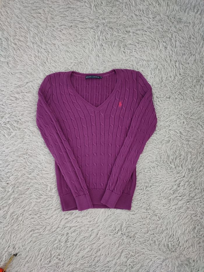 Pull Ralph Lauren Femme torsadé excellent état  taille M  100% coton - photo numéro 2