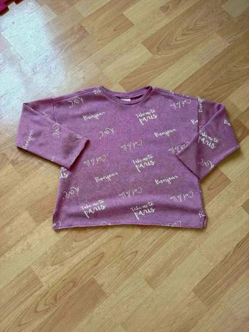Sweat Zara Kids - vieux rose - Imprimé Paris - 7 ans (122 cm)