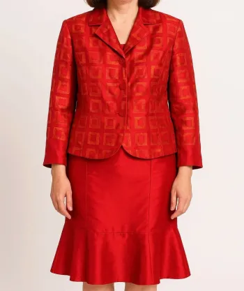 Tailleur blazer et jupe sirène rouge Clairmodel taille 44