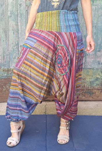 Pantalon sarouel coton coloré taille unique India