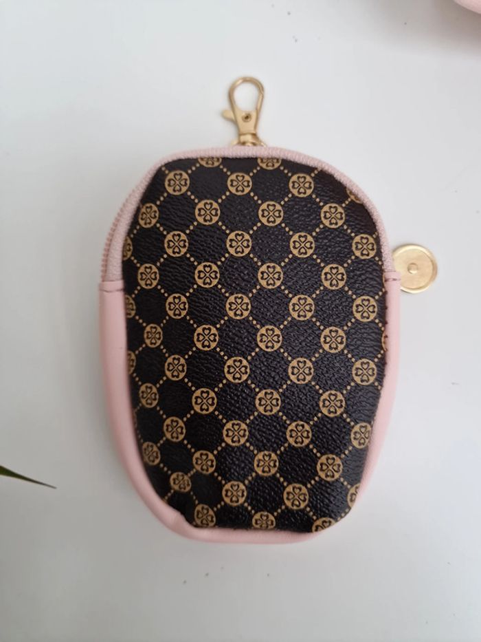 Sac Bandoulière Rose Marron Avec Bijou Sac Et Porte Monnaie - photo numéro 14