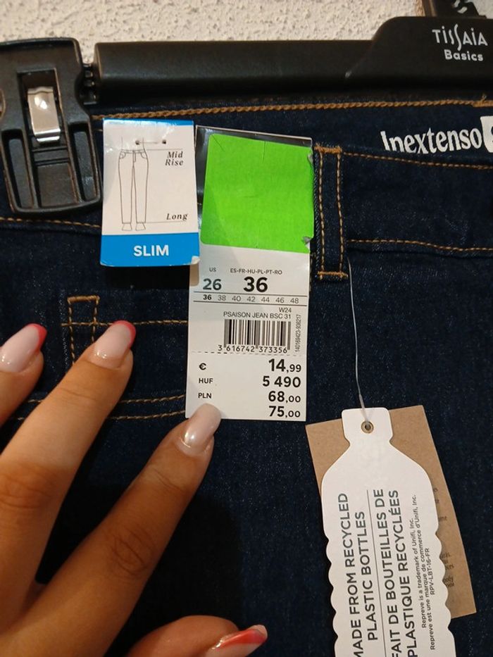 Jeans femme slim bleu marine " inextenso " taille 36 neuf avec étiquette - photo numéro 3