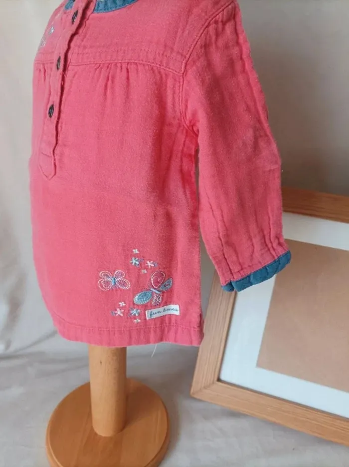 Blouse manches longues coton Baby Club fille 6 mois - photo numéro 3