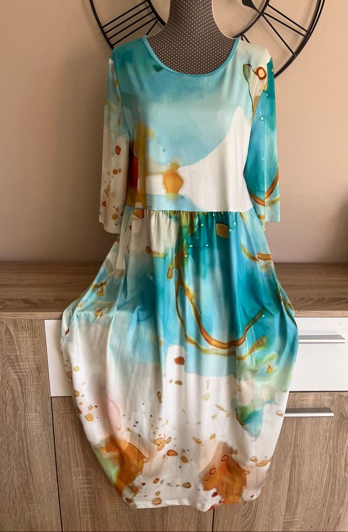 Robe fluide d'été imprimé taille L neuve