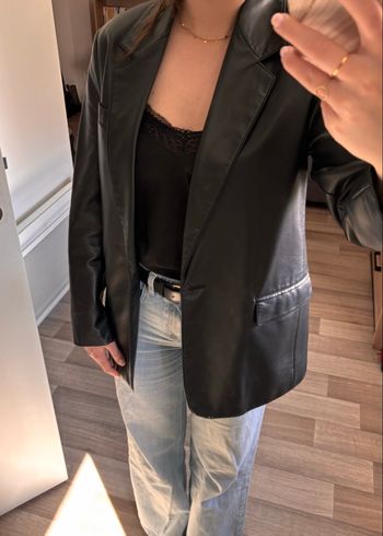 Blazer en cuir Stradivarius 