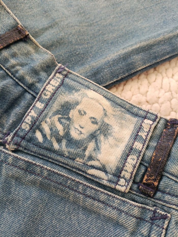 Jean original SPY style Y2K – détails violets + portrait imprimé – taille 40 - photo numéro 2