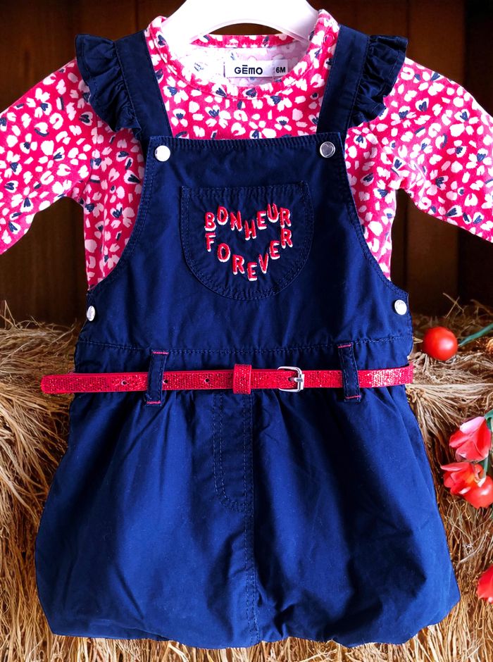 GÉMO - ENSEMBLE 5P BÉBÉ FILLE IMPRIMÉ LIBERTY, COEUR, VOLANTS & PAILLETÉ 6M - photo numéro 5