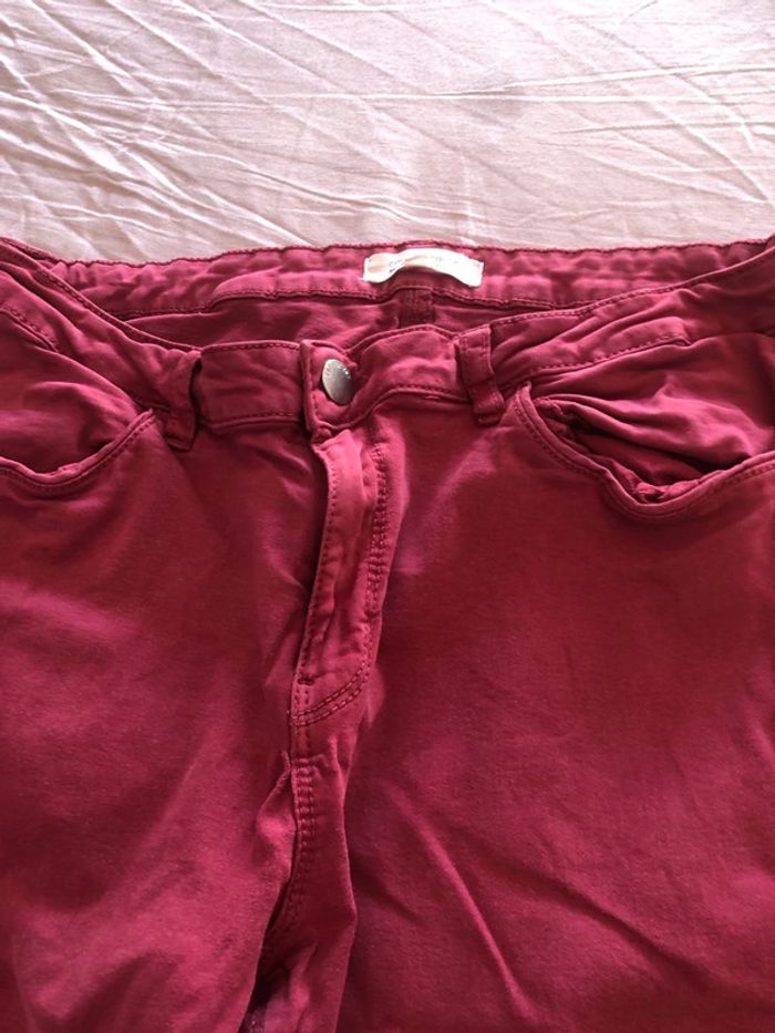 Pantalon jean rouge bordeaux TB état taille 44 - photo numéro 2