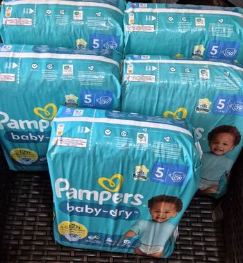 lot de 5 paquets pampers baby dry taille 5
