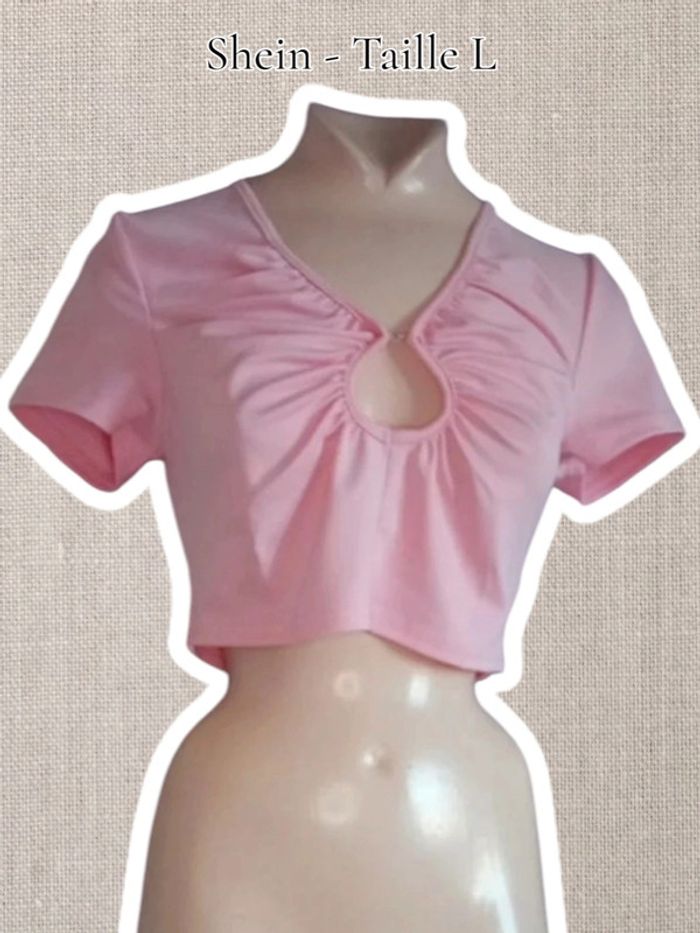 Crop top rose - Shein - Taille L