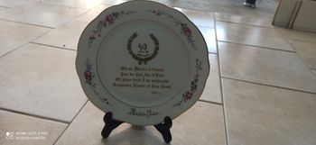 Assiette décorative 40 ans de mariage