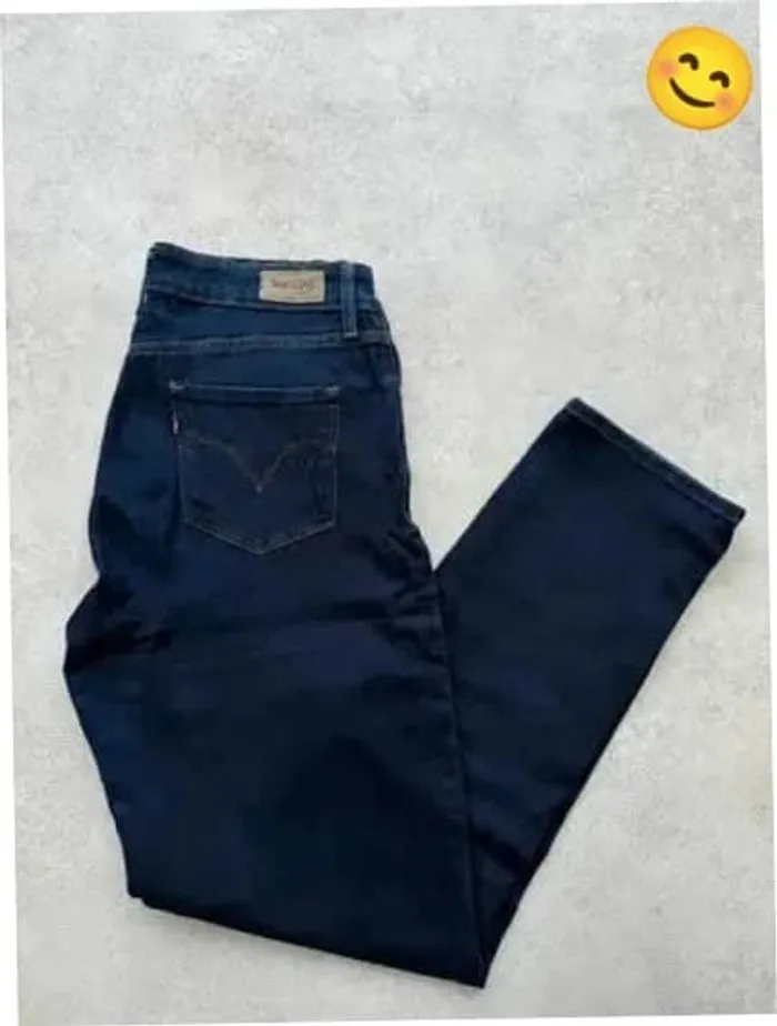 Jeans Levi's W31 FR40 L32 coupe droite bleu marine Femme Women pan521b