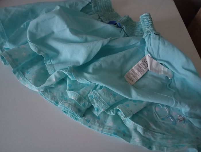 Jupe 4/5 ans. Coton bleu  turquoise blanc argenté . Disney Elsa Reine des neiges. Parfait état - photo numéro 8