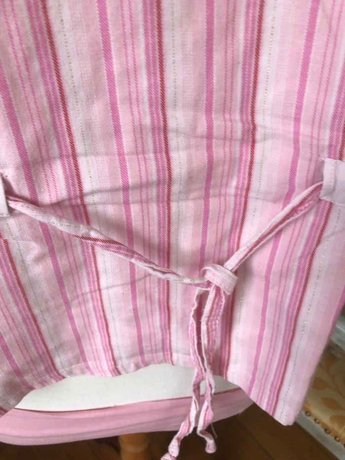 Haut de pyjama à rayures roses et argent Etam taille 34 - photo numéro 4
