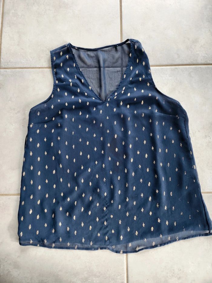 Débardeur bleu marine doré L