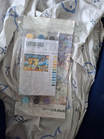 Peinture par numero neuf Paris arc de triomphe avec pinceaux