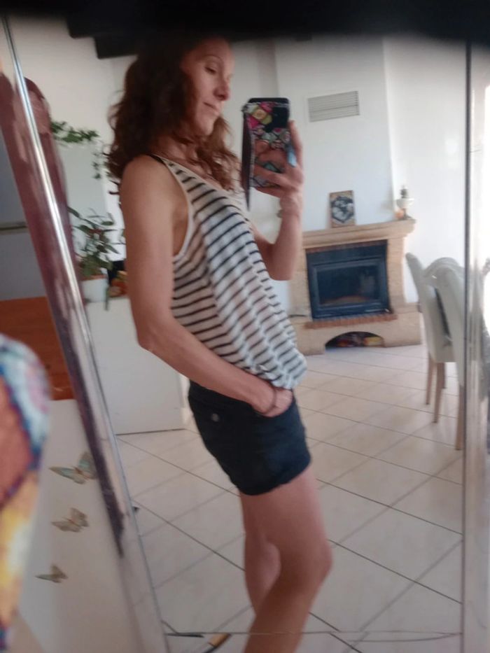 Débardeur femme L rayé c85 - photo numéro 2