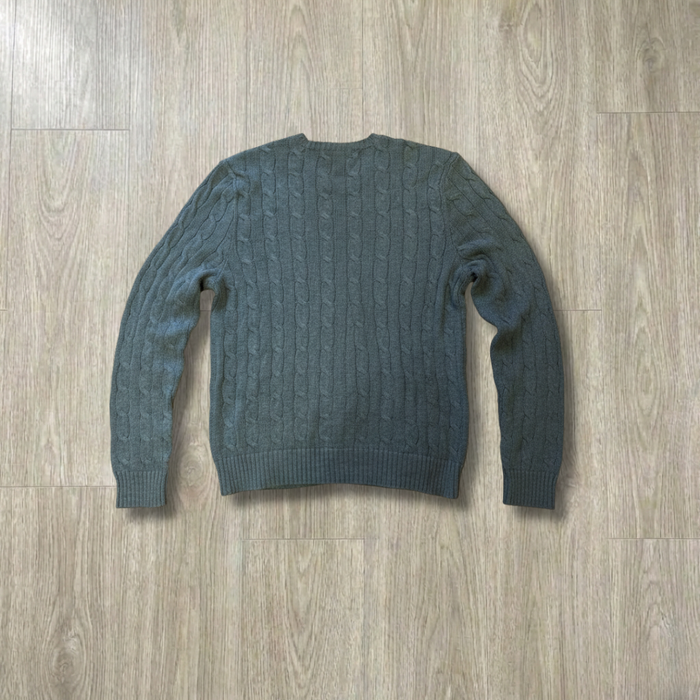 Beau pull Ralph Lauren torsadé - Gris - Taille M - photo numéro 4