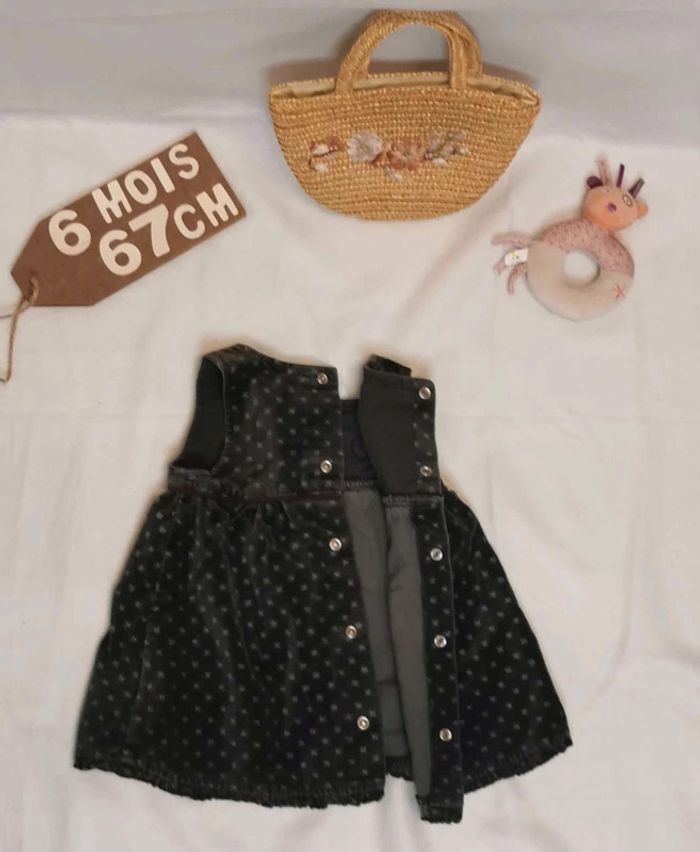 Ensemble 👣 manteau, capuche, robe, chapeau, tee-shirt sucre d'orge 6mois/67cm - photo numéro 11