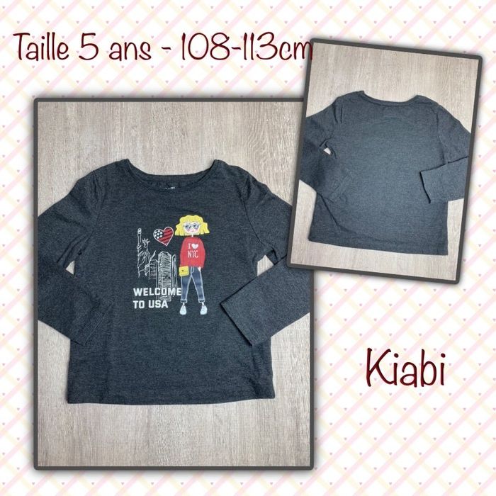 T-shirt ML Welcome to USA- taille 5 ans 108-113 cm