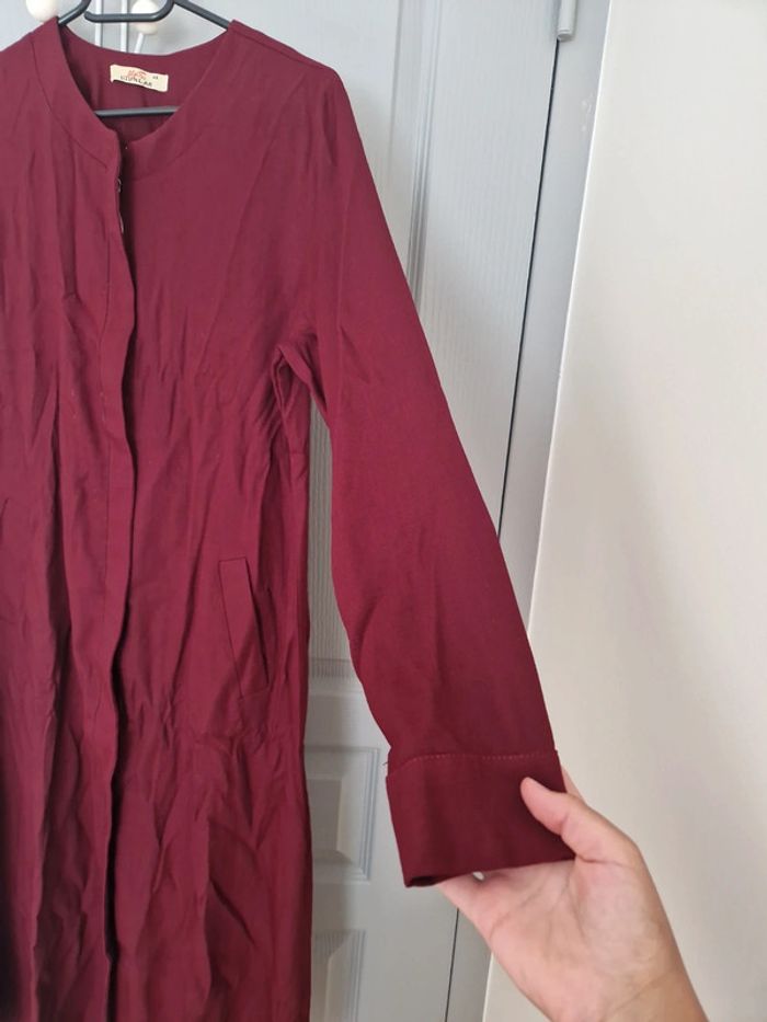 Veste tunique zippée bordeaux avec poches taille L neuve - photo numéro 3
