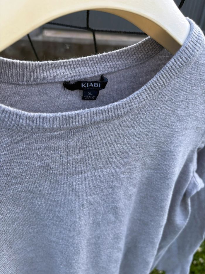Joli Pull Fin Kiabi Gris Chiné T. XL - Idéal Printemps - Bon état - photo numéro 2