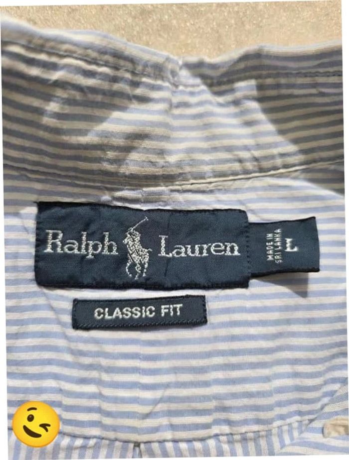 Chemise Ralph Lauren manche courte Taille L bleu Homme Men CHE21 - photo numéro 3